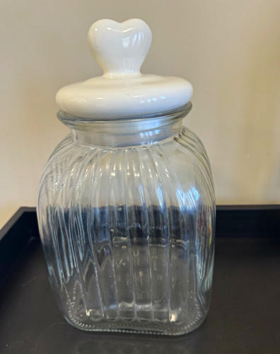 Large glass storage - large, white