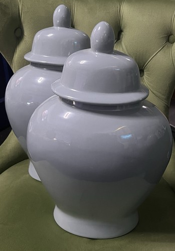 Pair large grey - grey, ceramic