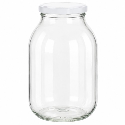 Large glass jar with white - with,
