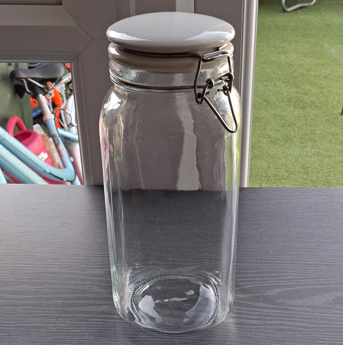 Clear glass storage jar - clear,
