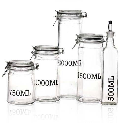 Large glass storage jar with - glass,