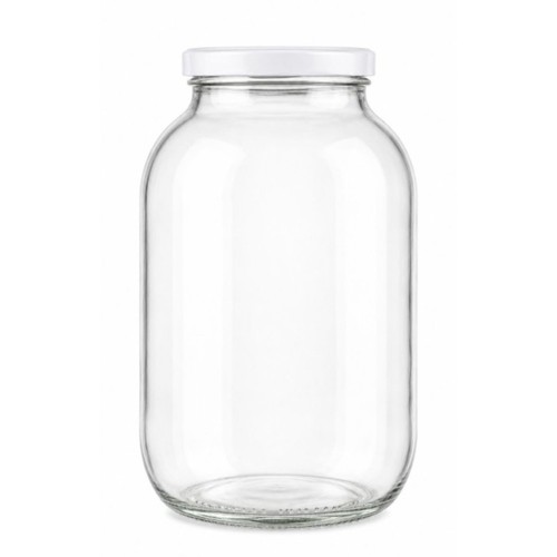Large glass jar - jar, white