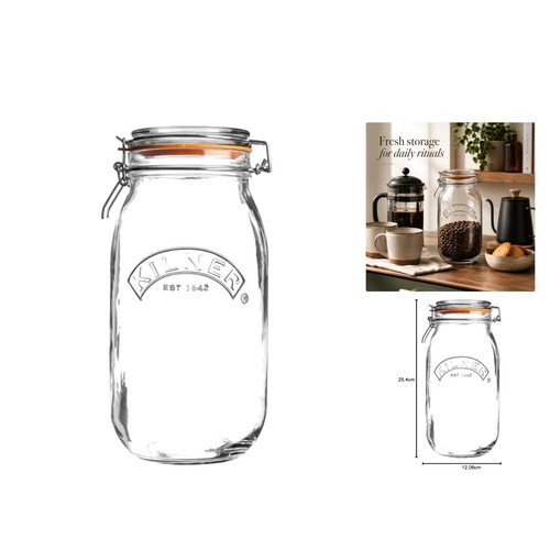Durable litre clip top glass - litre,