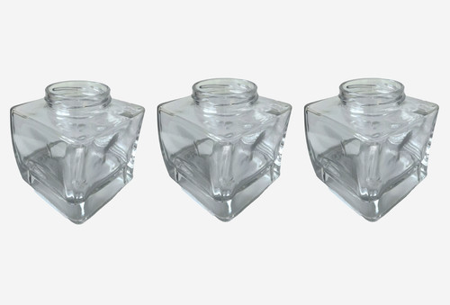Glass candle jars square - glass, |