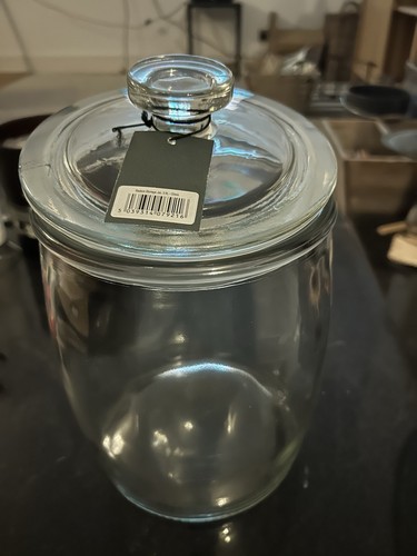 Large glass storage jar pot - storage,