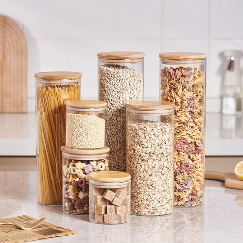 Round clear glass pantry - clear, jar