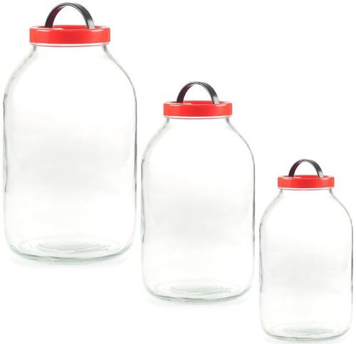 Large glass storage jar with - glass,