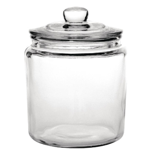 Litre glass cookie jar - glass,