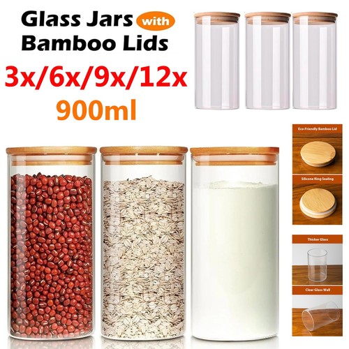 Large 900ml glass storage jar - glass,