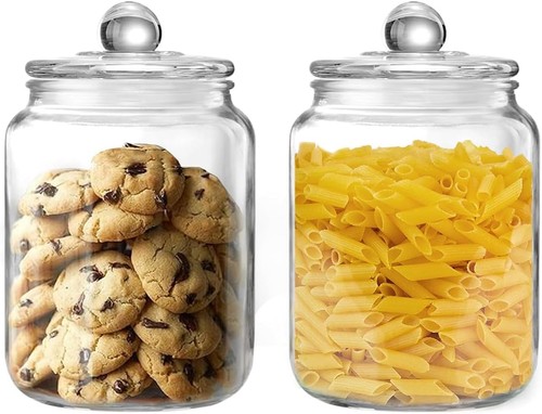 Glass cookie jar - cookie,