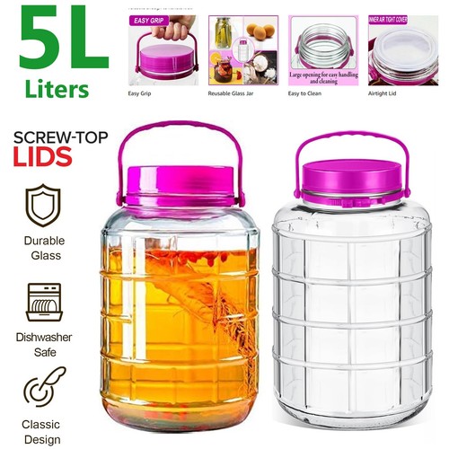 Large glass storage jar - large, 5l