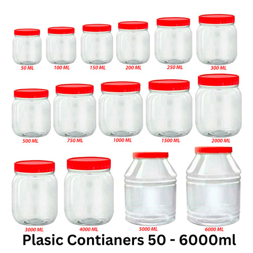 Plastic jars small large - plastic,