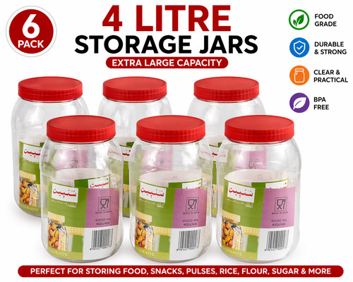 Plastic round jars litre - jars,