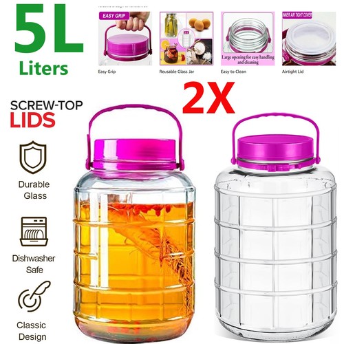 Large glass storage jar - 2x,